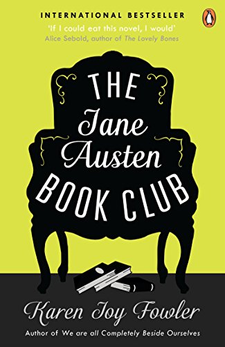 Book cover: "The Jane Austen Book Club" with a black chair illustration.
