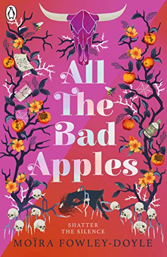 Book cover: skull, apples, branches, and text “All The Bad Apples.”