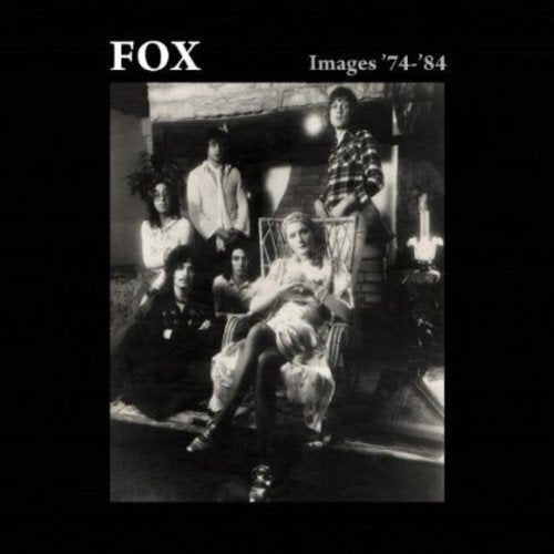 "Black and white album cover featuring a group of people in a dimly lit room."