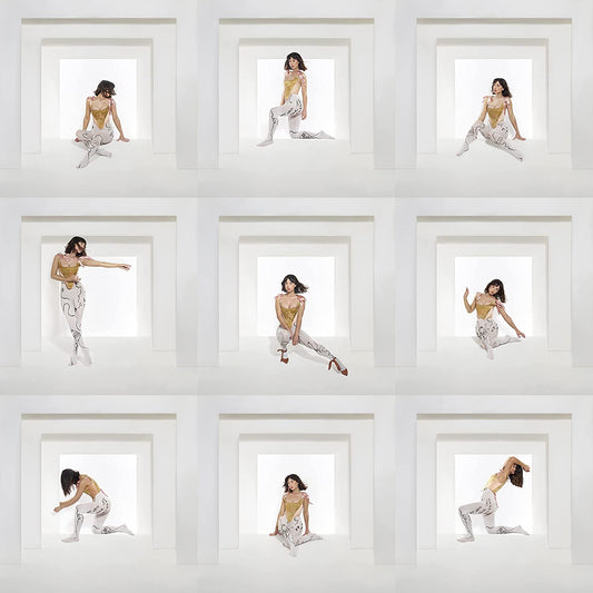 CD cover: Ian Moss, nine framed images of a woman in patterned clothing.