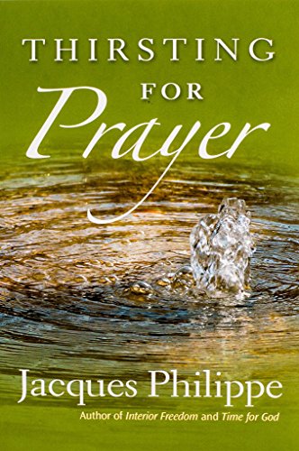 Book cover: "Thirsting for Prayer" with water and text imagery.