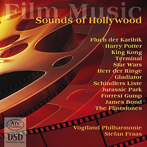 CD cover featuring a film reel graphic, titled Film Music Sounds of Hollywood.