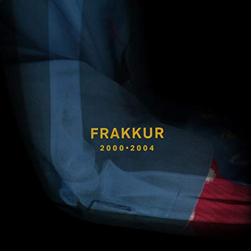"Frakkur 2000-2004" vinyl album cover with a dark, blurry Icelandic flag in the background.