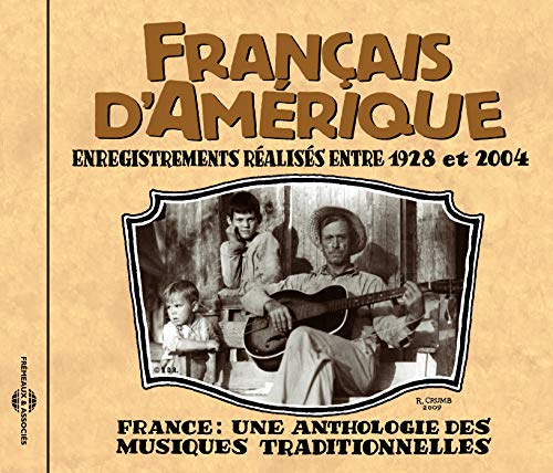 CD cover with vintage photograph of a man playing guitar and two children.
