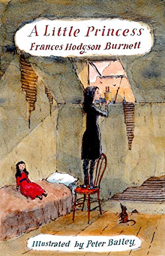 Book cover illustration of a girl standing on a chair looking out a window.
