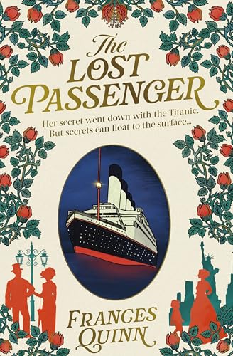 Book cover featuring the Titanic in an oval frame surrounded by floral illustrations.