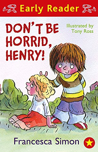 Book cover: Horrid Henry pulling a girl’s hair, illustrated in watercolor.