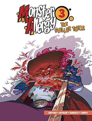 Comic book cover featuring a red-bearded monster with a hat and sword.