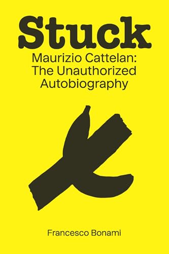 Yellow book cover with black text and a silhouette of a banana taped to a wall.