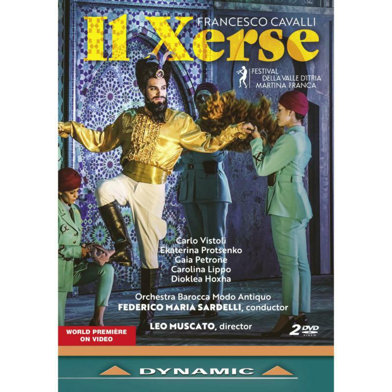 DVD cover for Francesco Cavalli’s “Il Xerse” opera, featuring costumed performers.