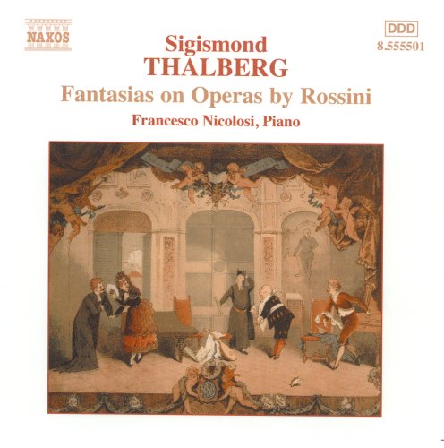 "CD cover with opera scene painting, featuring 'Sigismond Thalberg' and 'Francesco Nicolosi, Piano'."