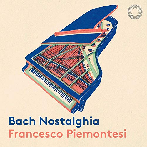 CD cover: open piano in blue tones with text "Bach Nostalghia".