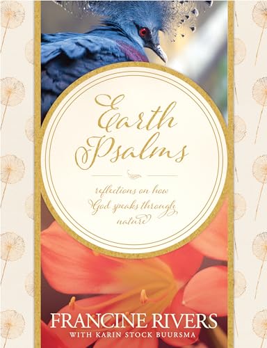 Book cover with a dove, flowers, and gold text: "Earth Psalms.