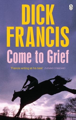 Book cover: Silhouette of a jockey on a rearing horse against a purple sky.