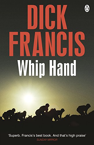 Book cover: "Whip Hand" by Dick Francis, silhouetted jockeys and horses.