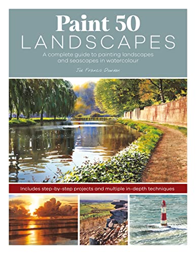 Book cover featuring a watercolour painting of a canal and smaller landscape scenes.