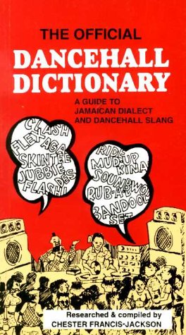 Red book cover with cartoon speech bubbles and a dancehall scene.