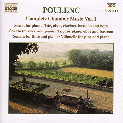 CD cover for Poulenc’s Complete Chamber Music, Vol. 1, with landscape.