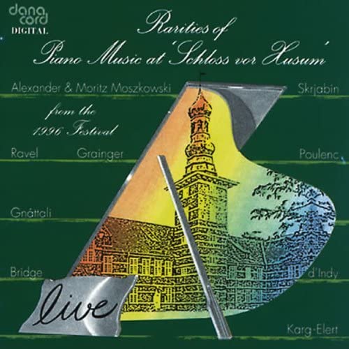CD cover: piano silhouette with castle image, text “Rarities of Piano Music”.