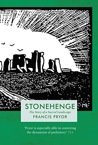 Line-drawing book cover depicting Stonehenge with text: "Stonehenge" by Francis Pryor.