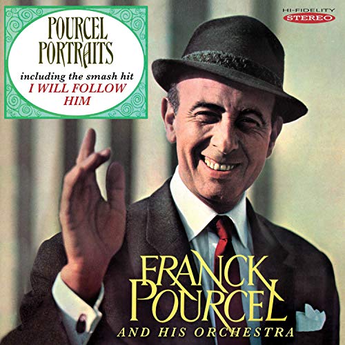 Franck Pourcel in a suit and hat on a CD album cover.