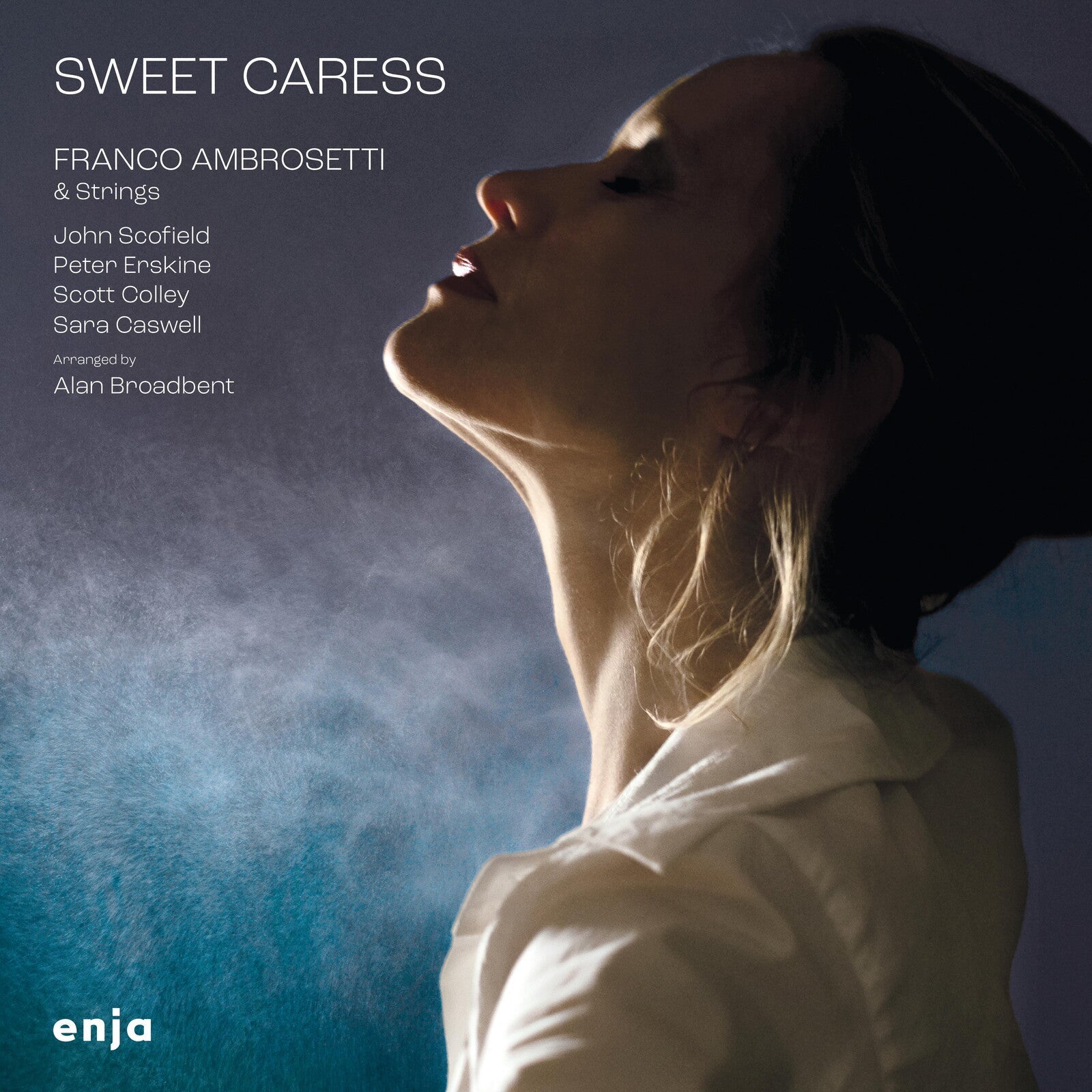 Album cover for "Sweet Caress" by Franco Ambrosetti, featuring a woman’s profile.