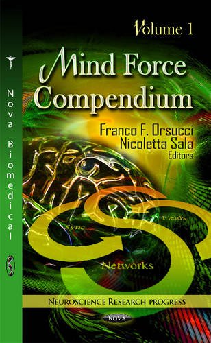 Book cover: “Mind Force Compendium”, featuring a brain illustration and green tones.