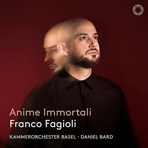 CD cover featuring portrait of Franco Fagioli, a man with beard, in profile and facing forward.
