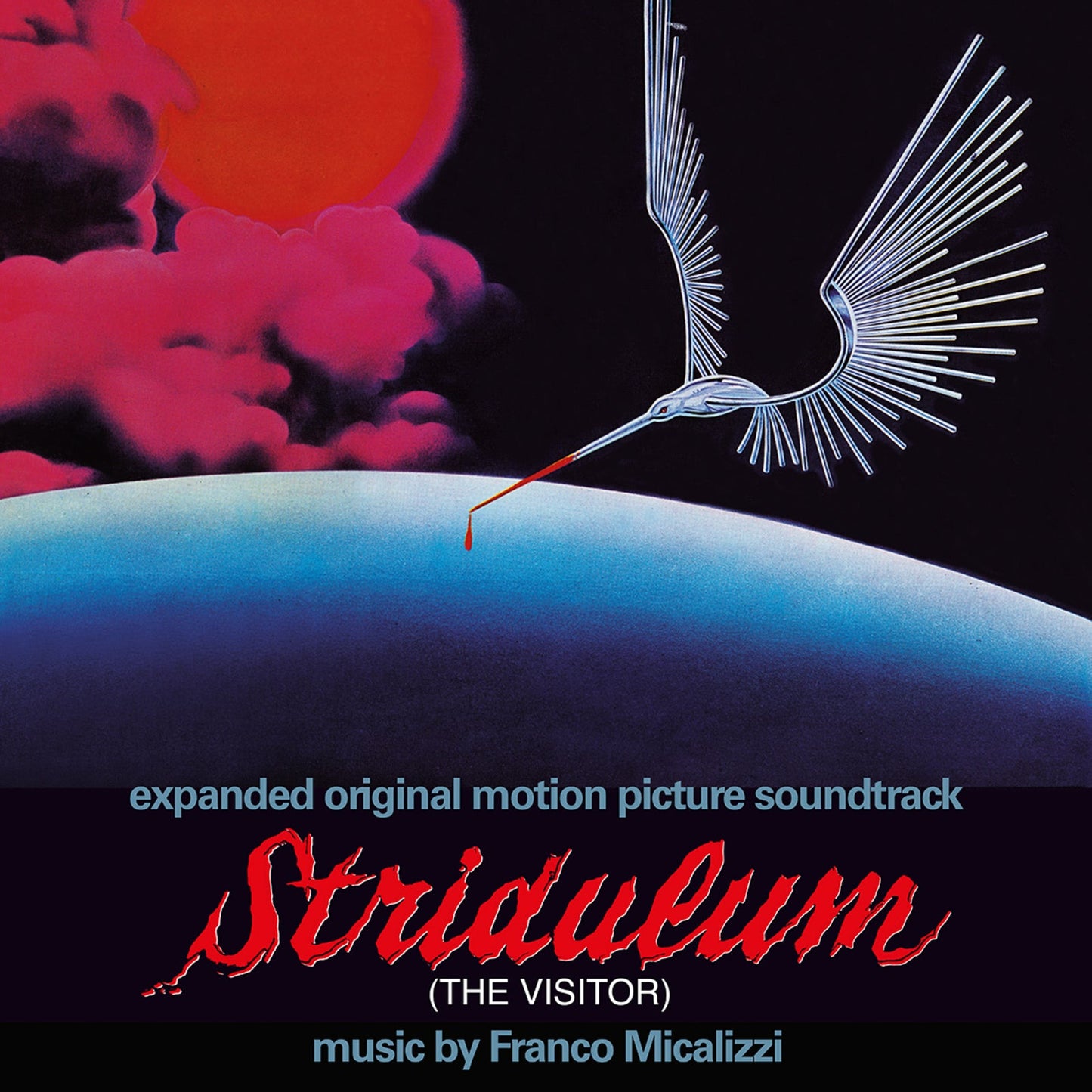 CD cover for "The Visitor" soundtrack featuring a bird and red sun.