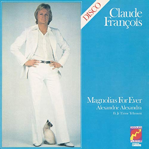 CD cover: Claude François in a suit, with a small cat.