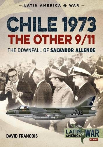 Book cover: Chile 1973, military figures, and a fighter jet.
