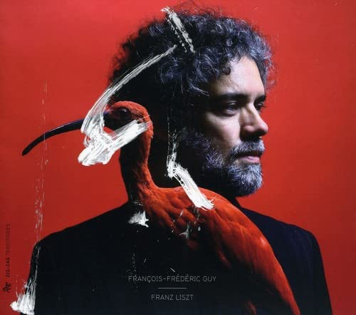 CD cover: portrait of a man with a red ibis, abstract paint strokes.