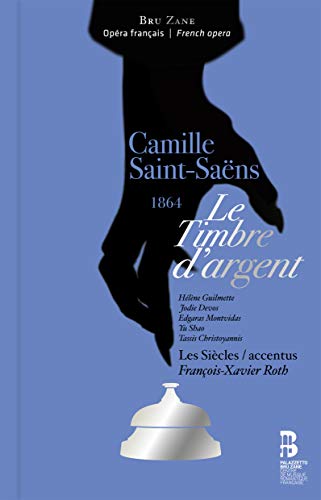 CD cover for Camille Saint-Saëns’ “Le Timbre d’argent” opera, hand and urn.