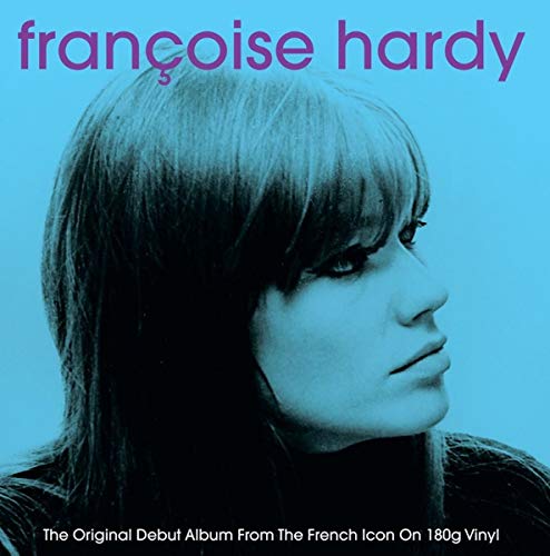 Blue vinyl record cover featuring a portrait of Françoise Hardy.