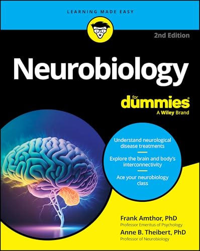 Book cover: "Neurobiology for Dummies," featuring a colorful human brain illustration.