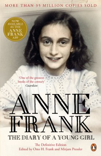 Book cover featuring a portrait of Anne Frank and bold title text.