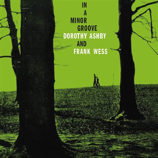 Album cover: green trees, small figures, text “In A Minor Groove”.