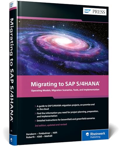 Book cover for “Migrating to SAP S/4HANA” featuring a galactic spiral image.