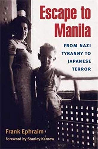 Book cover: woman and child, title "Escape to Manila," historical context.