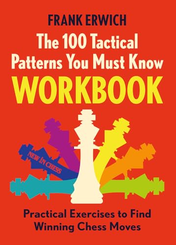 Red book cover with chess pieces and title about tactical patterns.