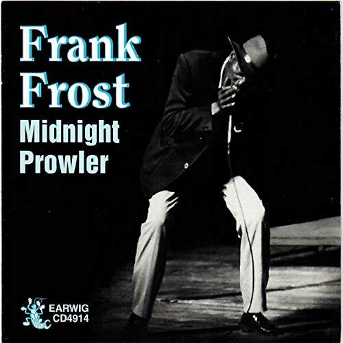 Frank Frost playing harmonica on the Midnight Prowler album cover against a black background.