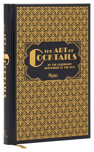 Black book cover with gold Art Deco pattern and The Art of Cocktails title.