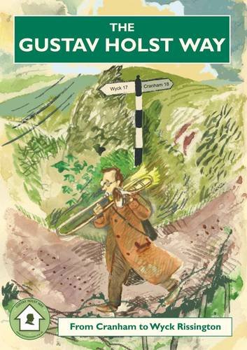 Book cover: illustrated man with a tuba on a rural path.
