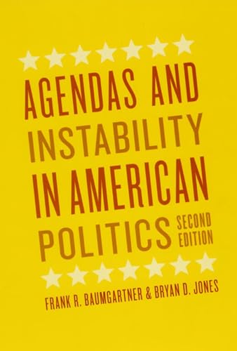 Yellow book cover with white stars and red text: “Agendas and Instability.”
