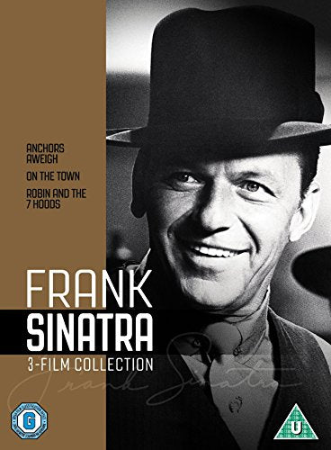 Black and white portrait of Frank Sinatra wearing a hat on a DVD cover.