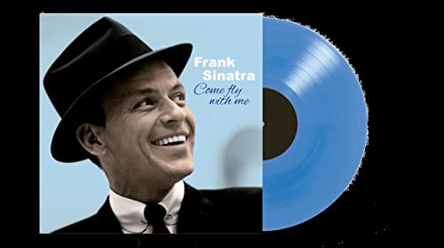 Frank Sinatra album cover and a solid blue vinyl record.