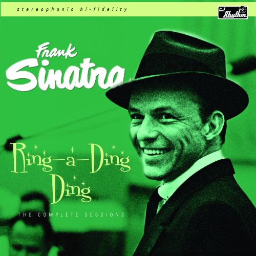 Frank Sinatra album cover, green background, smiling man in a hat.