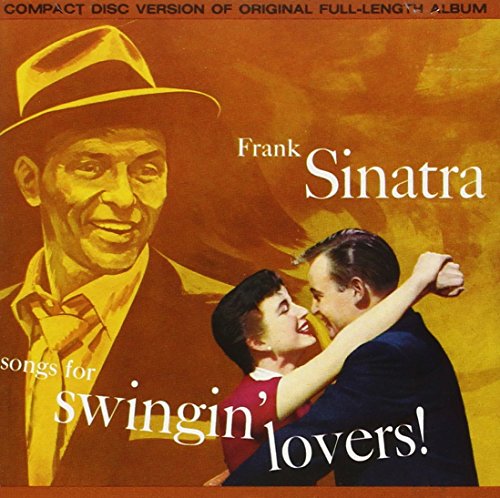 Frank Sinatra album cover, "Songs For Swingin' Lovers!", with illustrated figures.