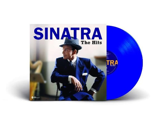 Frank Sinatra album cover featuring the singer in a hat next to blue vinyl.