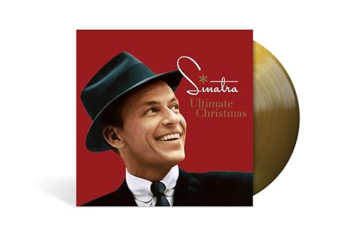 Frank Sinatra “Ultimate Christmas” vinyl record with red cover and gold disc.